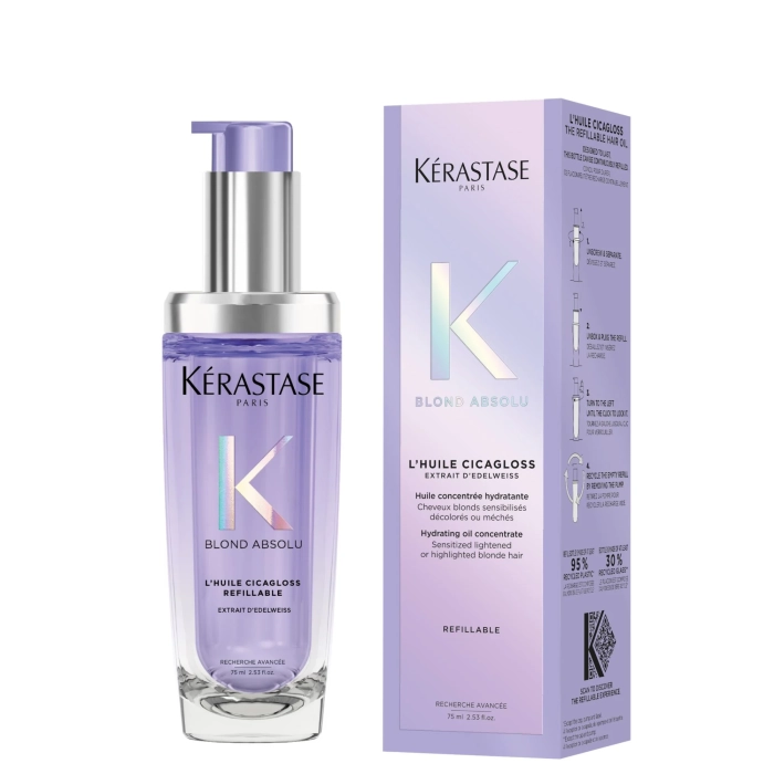 Kérastase Blond Absolu Cicagloss - szklana butelka olejku do włosów blond 75 ml