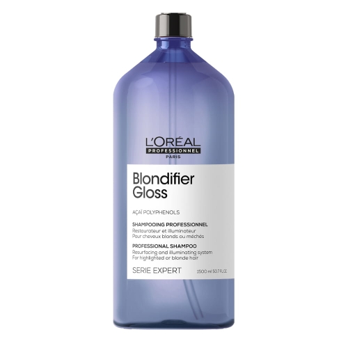 Szampon L’Oréal Blondifier Gloss Techniczny 1500 ml – fioletowa butla z czarną nakrętką