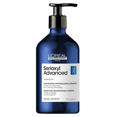 L’Oréal Professionnel Serioxyl Advanced Szampon zagęszczający włosy 500 ml - granatowa butelka z czarną pompką