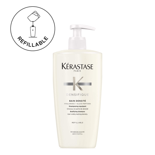 Kérastase Densifique Bain Densité 500 ml z pompką – szampon zagęszczający włosy cienkie.