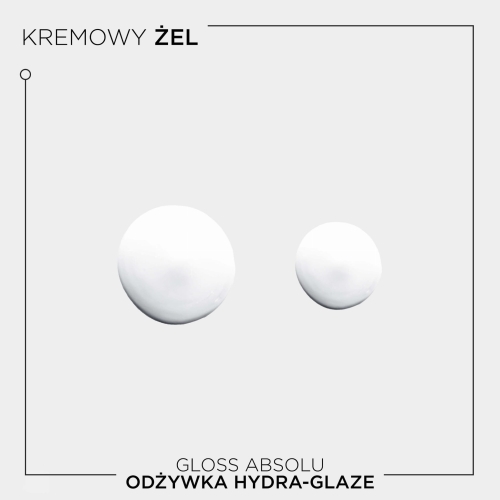 Kremowa konsystencja odżywki Kérastase Gloss Absolu Insta Glaze – jedwabista formuła zapewniająca gładkość i połysk.