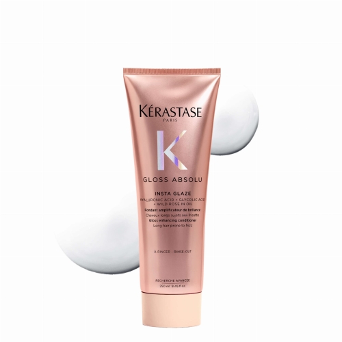 Kérastase Gloss Absolu Insta Glaze 250 ml z kremową konsystencją – intensywne wygładzenie i nawilżenie.