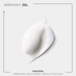 kremowy żel Kérastase Première Bain Décalcifiant, biała pianka i kremowa konsystencja na tle białym