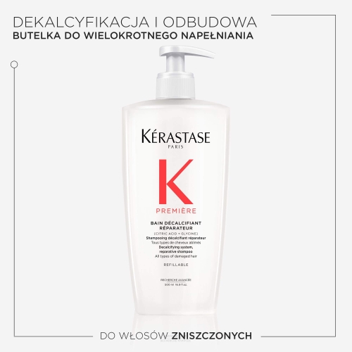 Kérastase Première Bain Décalcifiant 500 ml z pompką, butelka do wielokrotnego napełniania