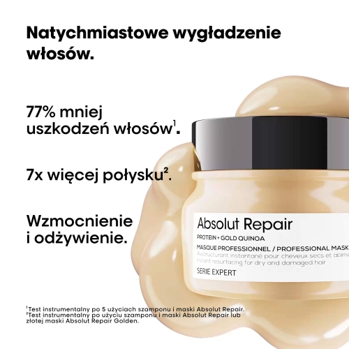 Maska Absolut Repair – 77% mniej uszkodzeń i 7x więcej połysku
