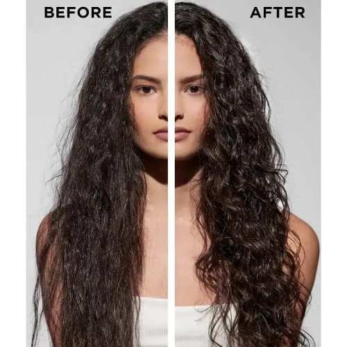 Efekt przed i po użyciu sprayu Kérastase Curl Manifesto Refresh Absolu