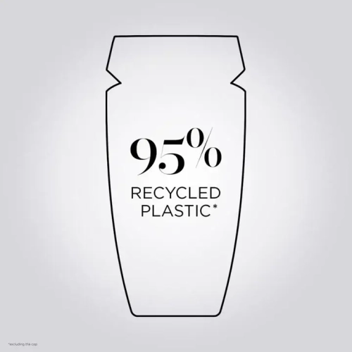 Kształt butelki Kérastase Chronologiste z napisem „95% recycled plastic”
