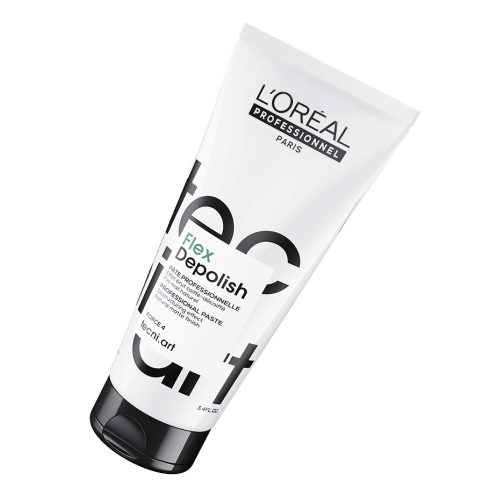 L’Oréal Professionnel Tecni.Art Flex Depolish – widok skośny tuby 100 ml z logo marki