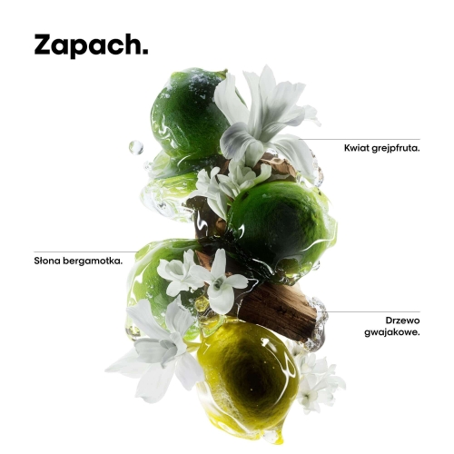 Nuty zapachowe szamponu L’Oréal Metal Detox – bergamotka, kwiat grejpfruta i drzewo gwajakowe