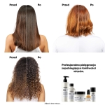 Efekt przed i po użyciu maski Metal Detox – włosy falowane i kręcone