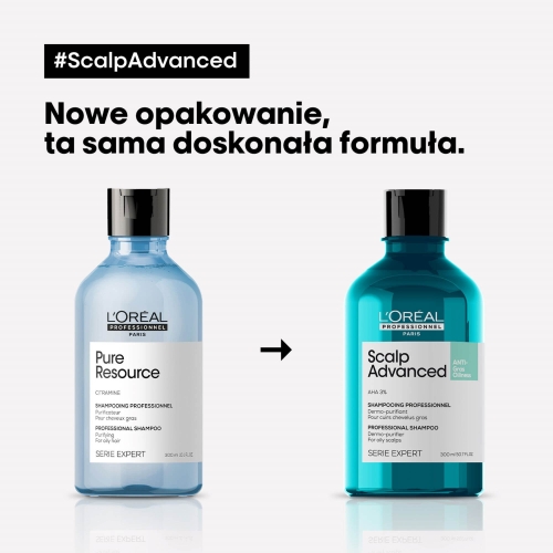 Porównanie opakowań - Pure Resource a nowe Scalp Advanced Anti-Oiliness 300 ml.