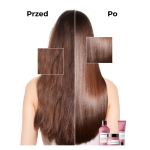 Efekt przed i po użyciu maski L’Oréal Pro Longer – włosy prostsze, gładsze i bardziej błyszczące