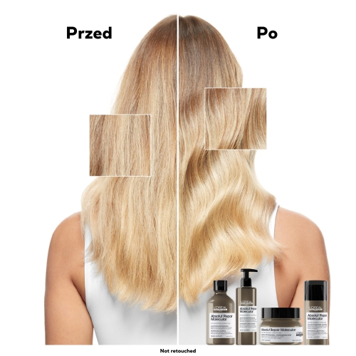Efekt przed i po - Absolut Repair Molecular odbudowa włosów zniszczonych
