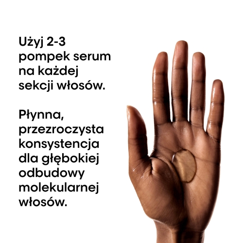 Ilość serum Absolut Repair Molecular na dłoni przed aplikacją