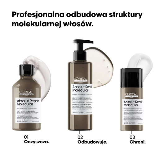 Rutyna pielęgnacyjna Absolut Repair Molecular – szampon serum krem