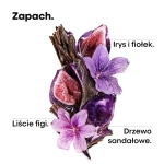 Kompozycja zapachowa z irysem, fiołkiem, liśćmi figi i drzewem sandałowym
