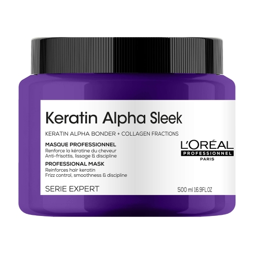 Maska techniczna L'Oreal Professionnel Keratin Alpha Sleek 500 ml - intensywne wygładzenie i redukcja puszenia