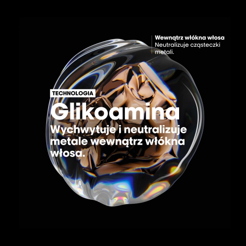 Technologia Glicoamina – neutralizuje metale wewnątrz włókna włosa