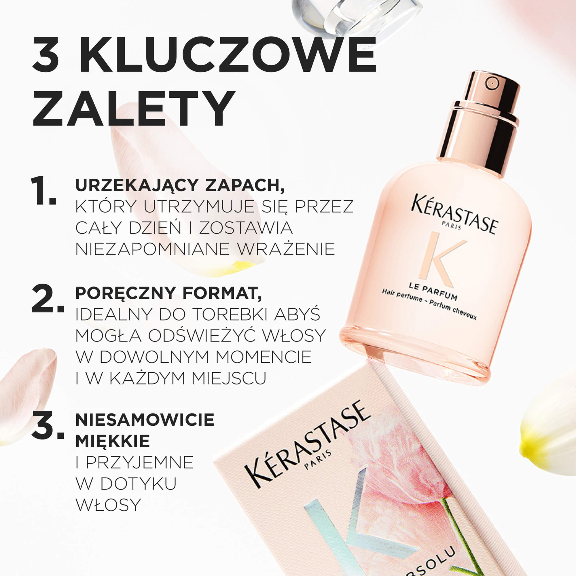 Aplikacja perfum do włosów Kérastase – mgiełka dodająca blasku i miękkości