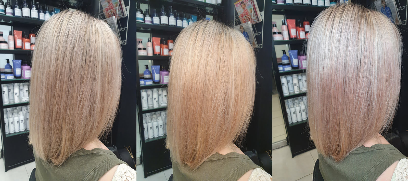 Pasemka blond wykonane w salonie fryzjerskim Agneess Warszawa Ursynów