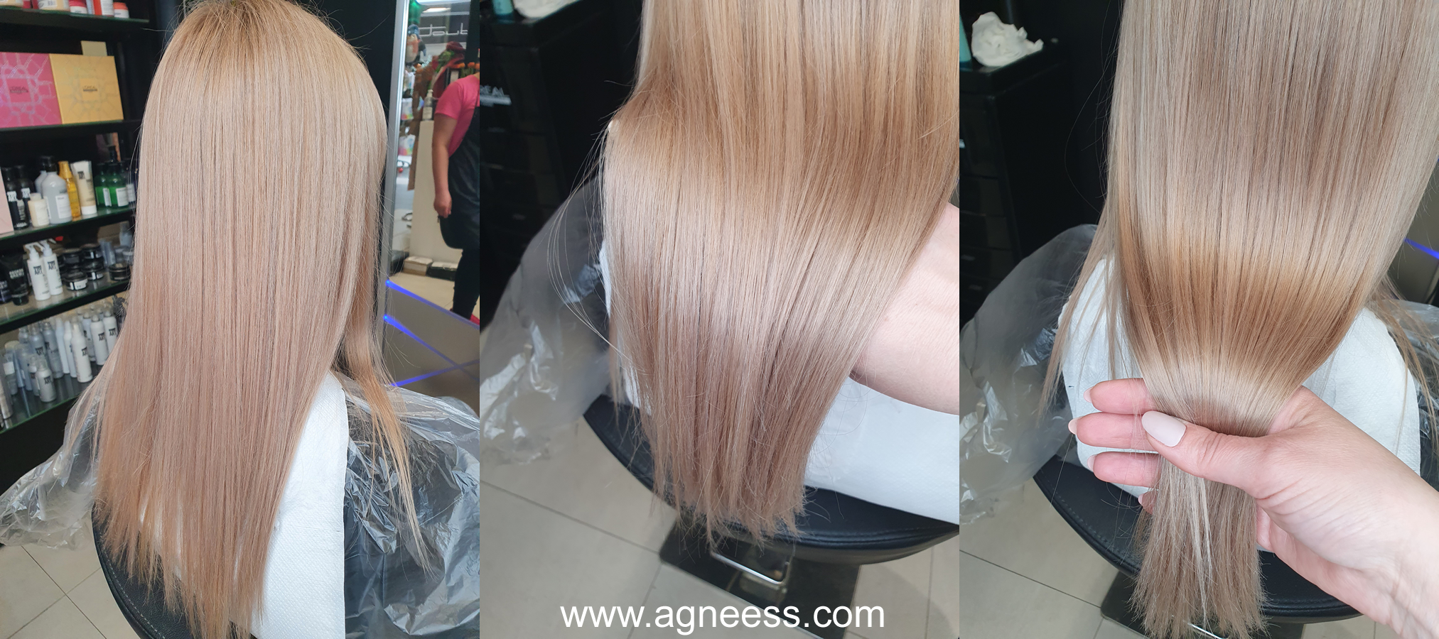 koloryzacja trójwymiarowa wykonana w salonie fryzjerskim agneess